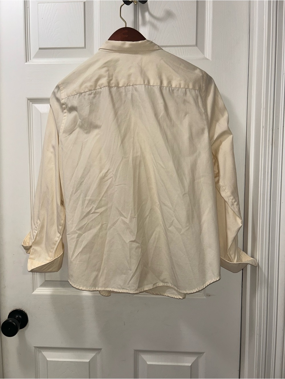 Lauren Ralph Lauren 1X Ivory Pleated Bib Front 100% Cotton Button Down - Picture 4 of 9